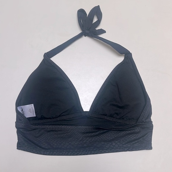 ❤️ MERONA Snakeskin Black Halter Bikini Top medium - Picture 4 of 5
